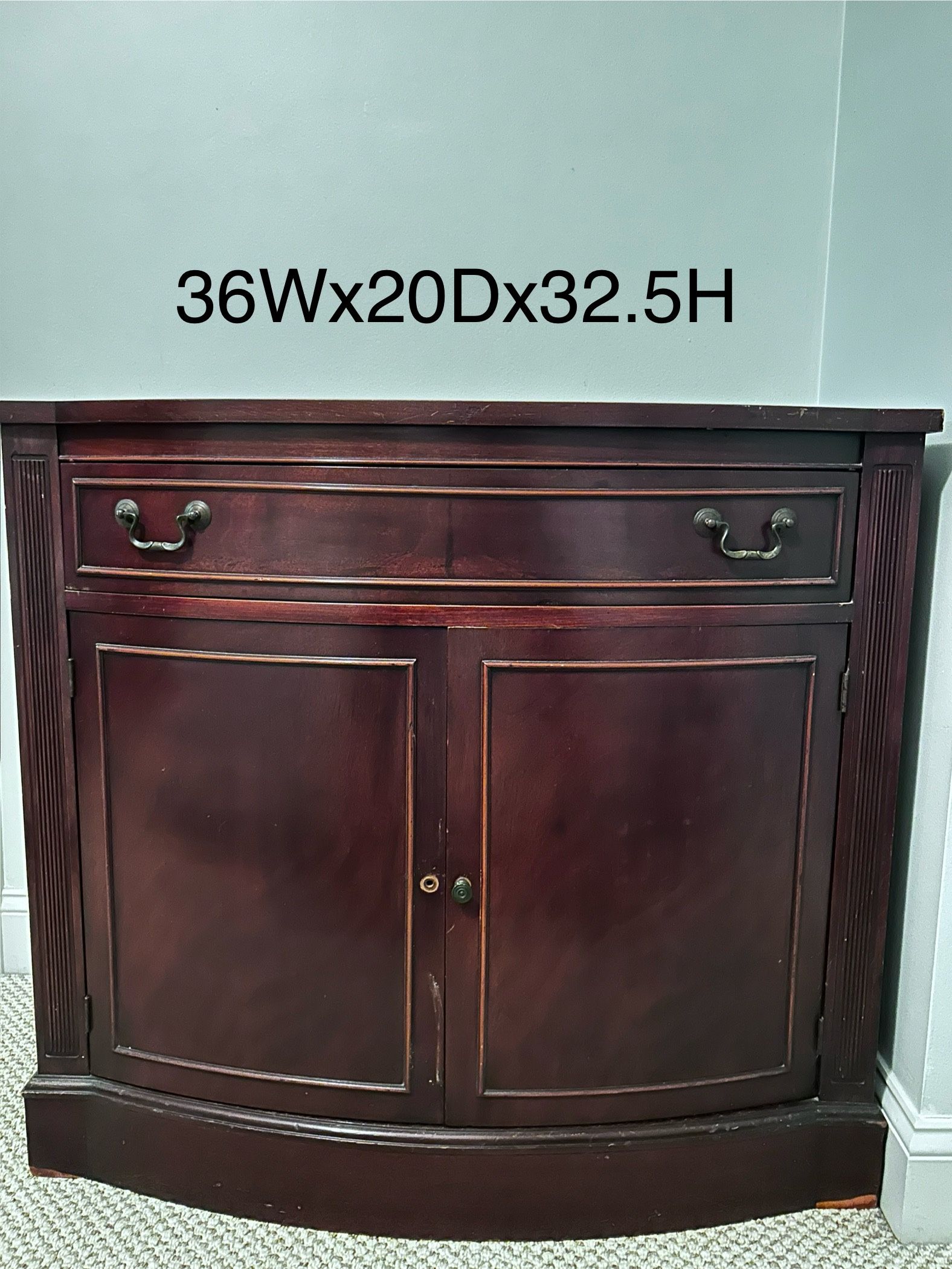 1940’s mahogany cabinet, server, buffet which can be used as TV Stand or dresser