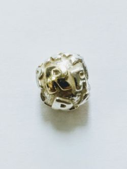925 ALE Silver & Gold Authentic Pandora Letter R Charm