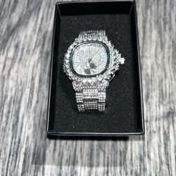 Iced Out Moissanite Watch