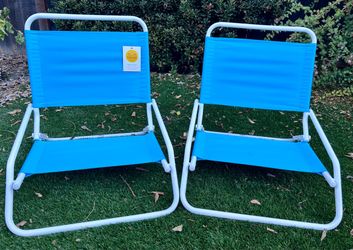 Folding Beach Chairs – Set of 2