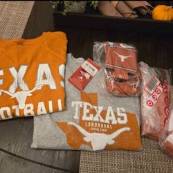 Texas Longhorns Tshirts socks and koozies