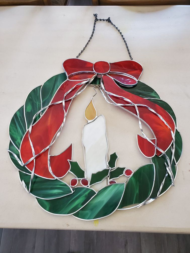 Hanging Holly Stained Glass