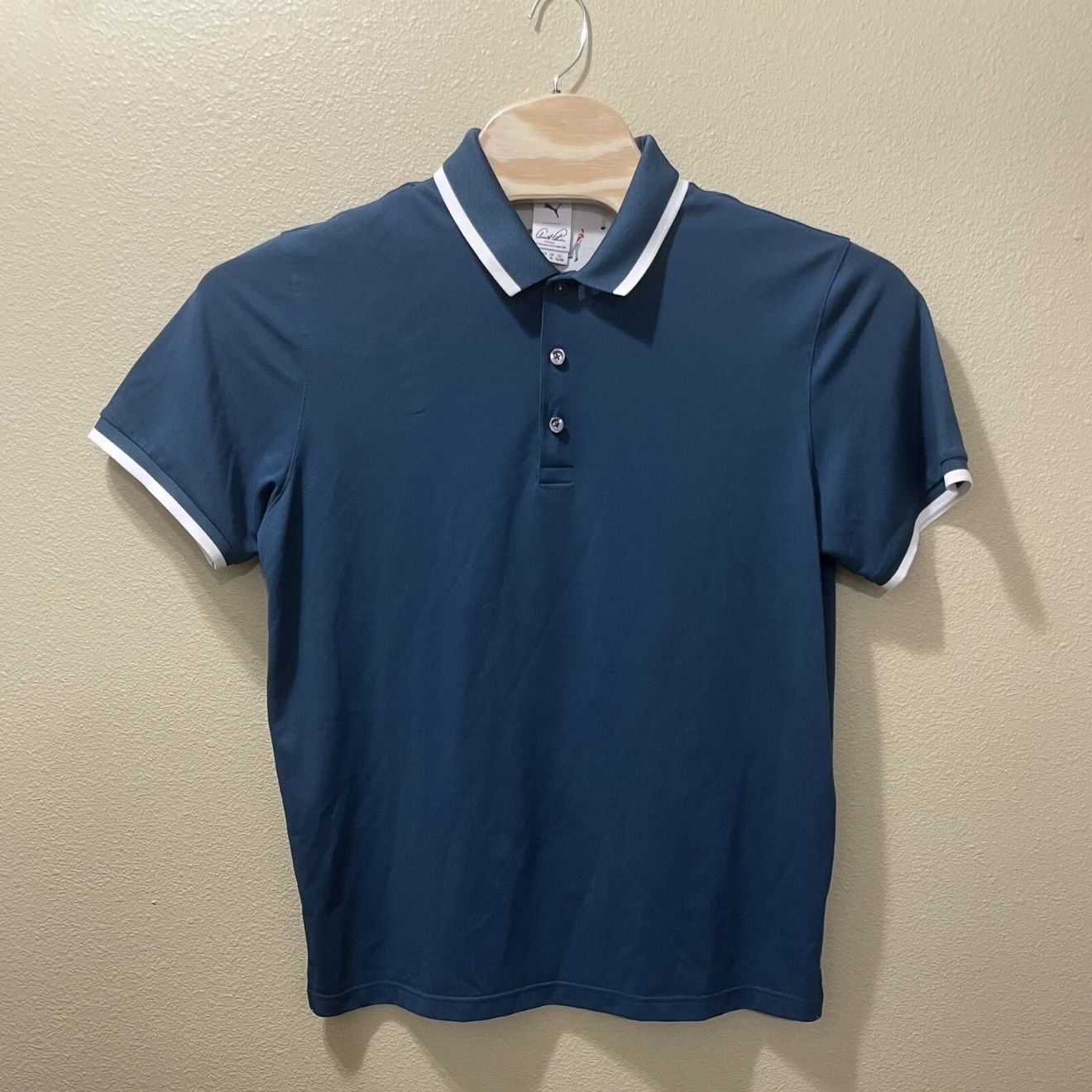 Men’s Large Puma Arnold Palmer Teal Green Polo Short Sleeve Golf Shirt