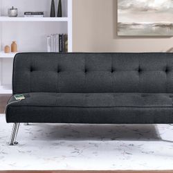 Adjustable Sofa W/ USB Ports in Black