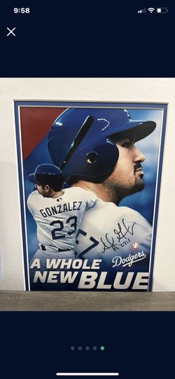 Dodgers - Adrián González Signed Dodgers Poster Autographed Framed ‘A Whole New Blue