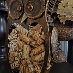 Metal Owl Filled With Corks 