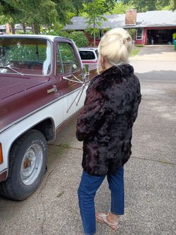 Beautiful vintage rabbit coat.