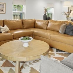 Deep Leather Corner Sectional