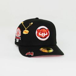 NEW ERA EXCLUSIVE 59FIFTY BLACK CHICAGO CUBS W/ 1990 ALL STAR GAME PATCH