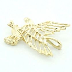 Men's 14k Yellow Gold Diamond Cut Bird Eagle Charm Pendant 24.5mmx16.5mm #20869