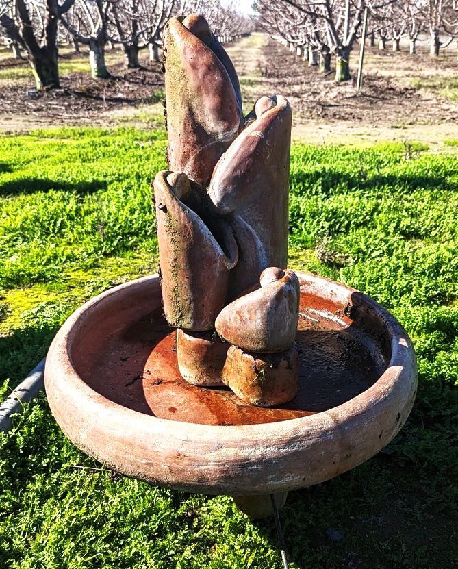 Small 38" Terracotta style Cement Garden Fountain