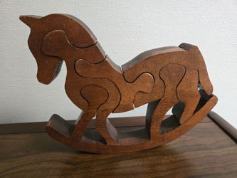 Rocking horse wooden jigsaw puzzle