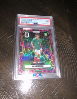 2026 Prizm World Cup Gilberto Mora Rookie Card RC 290 Plum Blossom /8 PSA 9