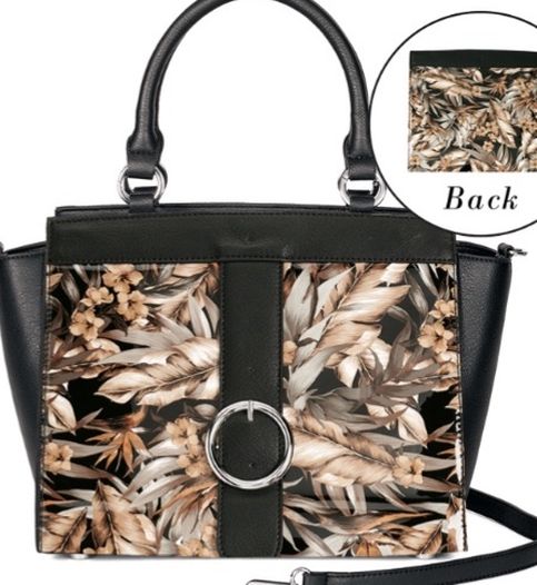 Commuter Winged Tote. Black. Zip closure. leather Magnolia and Vine Versa