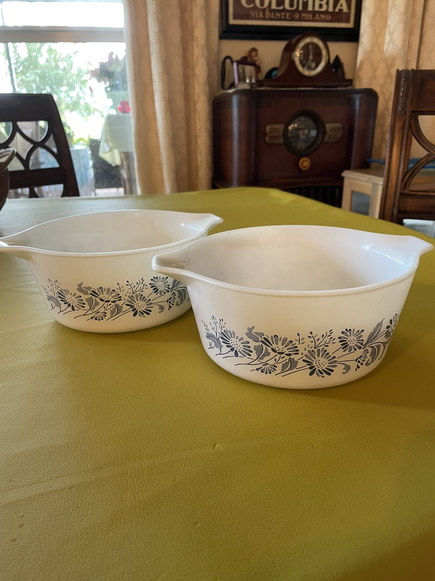 PYREX Homestead Blue & White Casserole Dishes.. 474… 1.5 Qt.  Set Of 2