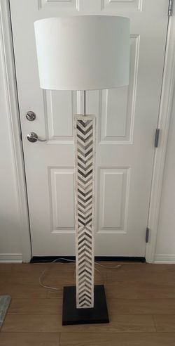 WEST ELM Parsons Grey Herringbone Floor Lamp
