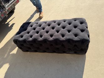 Black Velvet Ottoman