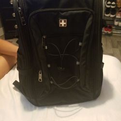 Black Backpack Red Cross