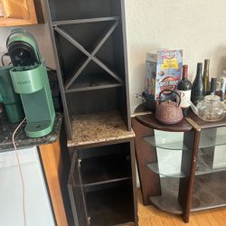 Brown Wine Kitchen Storage Cabinet