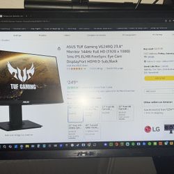 ASUS TUF Gaming VG249Q 23.8” Monitor 144Hz Full HD (1920 x 1080) 1ms IPS ELMB FreeSync Eye Care DisplayPort HDMI D-Sub,Black 