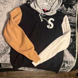 Supreme S Logo Colorblocked Hooded Sweatshirt
