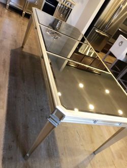 Mirrored gold dining table