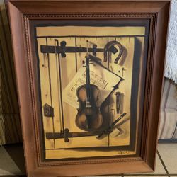 Oil Painting Reproduction of “Still Life - Violin and Music”
