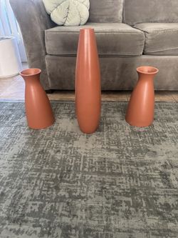 West Elm Ceramic Clay Vases (New) 
