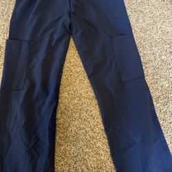 Womens Small Navy Blue Scrub Pants 