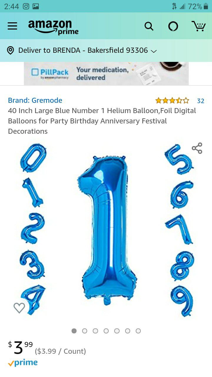 40' Large number 1 foil balloon