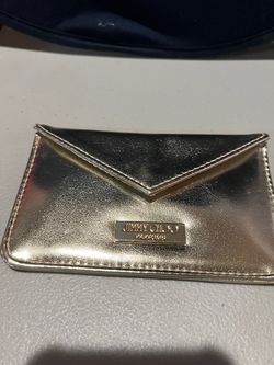 Authentic Jimmy Choo Mini Gold Metallic Envelope Card ID Pouch