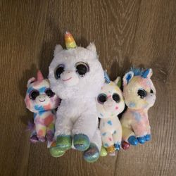 4X Ty Beanie Boo Unicorns