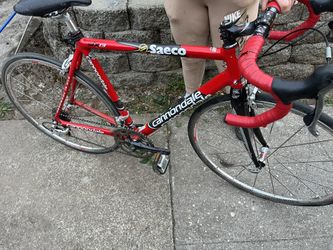 Cannondale  Saeco  Red With White Road Training Bike Too Of The Line 