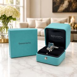 Tiffany & Co. 18K & 925 Sterling Silver Blue Topaz Butterfly Ring w/Box - Size 6