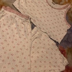 White bow two piece lounge set