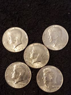 5- bicentennial half dollars