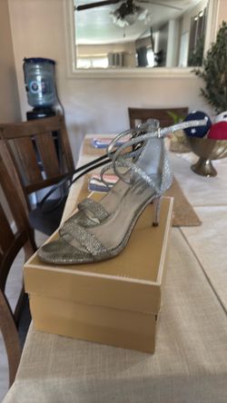 Silver high heels MK