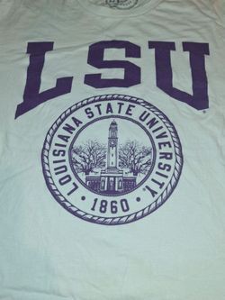 Men's Size Large LSU white T shirt school college