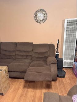 Brown couch recliners