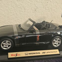 Honda S2000 Berlina Black Maisto Diecast 1:18 Model Car - Still