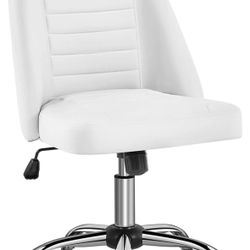 New Mid Back PU Leather Armless Desk Office Chair,