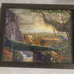 Lion King Thomas Kinkade Framed Puzzle