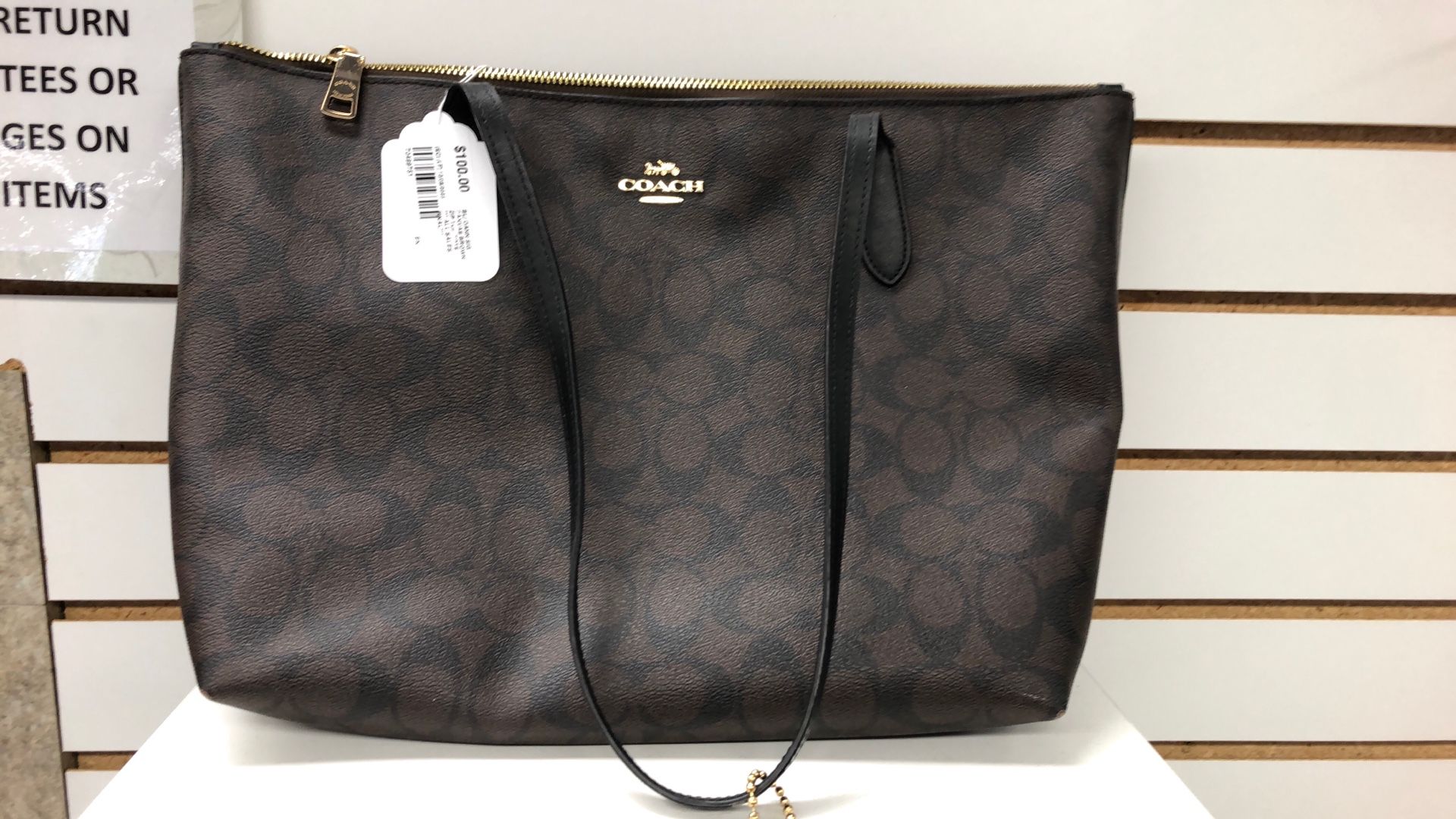 Coach Brown Canvas Zip Tote 👜 (70499751)