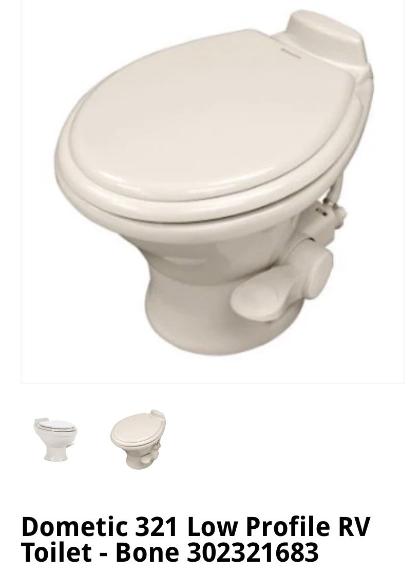 Dometic 321 FullTimer RV Toilet Low Profile Height Elongated Bowl