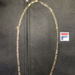 925 STERLING SILVER 14K PLATED YELLOW GOLD FIGARO CHAIN 