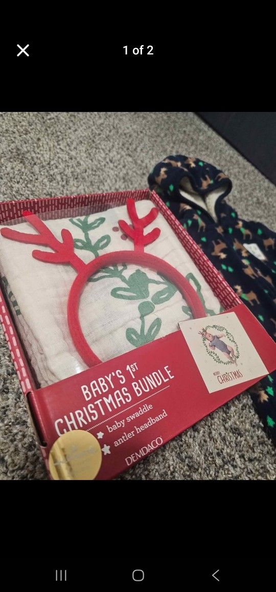 Baby's 1st Christmas Hallmark And Onesie Bundle