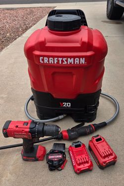 Cordless Backpack Sprayer and 1/2" Drill