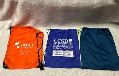 Blue orange green 2 drawstring backpack drawstring bag