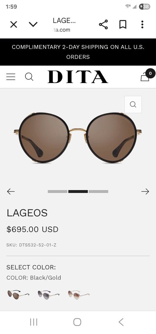 Lageos sunglasses, wore only 2 times almost new .