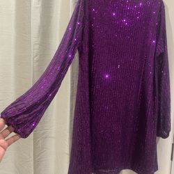 Purple Sequin Dress New
